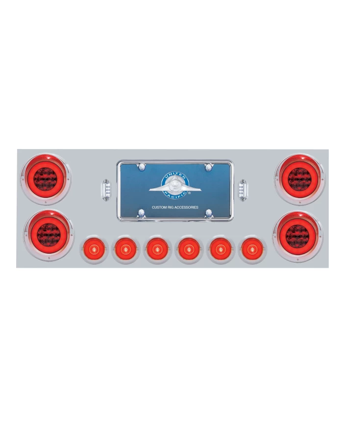 (CBOX) 430 S.S. REAR CENTER LIGHT PANEL W/ FOUR 21 LED 4" GLO & 6 LED 2" GLO LIGHT W/ VISOR - RED LED/RED LENS (CBOX) 430 S.S. REAR CENTER LIGHT PANEL W/ FOUR 21 LED 4" GLO & 6 LED 2" GLO LIGHT W/ VISOR - RED LED/RED LENS