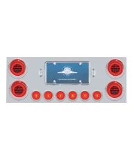 (CBOX) 430 S.S. REAR CENTER LIGHT PANEL W/ FOUR 21 LED 4" GLO & 6 LED 2" GLO LIGHT W/ VISOR - RED LED/RED LENS (CBOX) 430 S.S. REAR CENTER LIGHT PANEL W/ FOUR 21 LED 4" GLO & 6 LED 2" GLO LIGHT W/ VISOR - RED LED/RED LENS