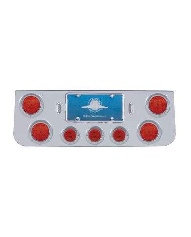 (BULK) CR. REAR CENTER LT PANEL W/ FOUR 7 LED 4" & THREE 13 LED 2 1/2" FLAT LT W/ VISOR - RED LED/RED LENS (BULK) CR. REAR CENTER LT PANEL W/ FOUR 7 LED 4" & THREE 13 LED 2 1/2" FLAT LT W/ VISOR - RED LED/RED LENS