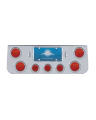 (BULK) CR. REAR CENTER LT PANEL W/ FOUR 7 LED 4" & THREE 13 LED 2 1/2" FLAT LT W/ VISOR - RED LED/RED LENS (BULK) CR. REAR CENTER LT PANEL W/ FOUR 7 LED 4" & THREE 13 LED 2 1/2" FLAT LT W/ VISOR - RED LED/RED LENS