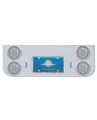 (BULK) CHROME REAR CENTER LIGHT PANEL W/ FOUR 7 RED LED 4" LIGHT W/ VISOR - CLEAR LENS (BULK) CHROME REAR CENTER LIGHT PANEL W/ FOUR 7 RED LED 4" LIGHT W/ VISOR - CLEAR LENS