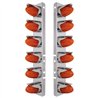 UP34460-SS Front Air Cleaner Brkt With 12X Amber Hi/Lo LED GloLight Watermelon Grakon Light & Visor For Peterbilt-Ambe