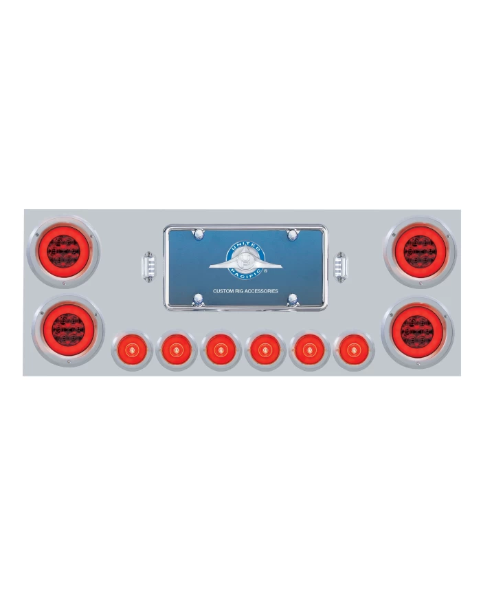 (CBOX) 430 S.S. REAR CENTER LIGHT PANEL W/ FOUR 21 LED 4" GLO & 6 LED 2" GLO LIGHT W/BEZEL - RED LED/RED LENS (CBOX) 430 S.S. REAR CENTER LIGHT PANEL W/ FOUR 21 LED 4" GLO & 6 LED 2" GLO LIGHT W/BEZEL - RED LED/RED LENS