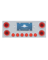 (CBOX) 430 S.S. REAR CENTER LIGHT PANEL W/ FOUR 21 LED 4" GLO & 6 LED 2" GLO LIGHT W/BEZEL - RED LED/RED LENS (CBOX) 430 S.S. REAR CENTER LIGHT PANEL W/ FOUR 21 LED 4" GLO & 6 LED 2" GLO LIGHT W/BEZEL - RED LED/RED LENS