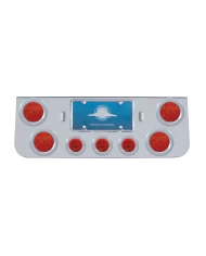 (BULK) CR. REAR CENTER LT PANEL W/ FOUR 7 LED 4" & THREE 13 LED 2 1/2" FLAT LT W/ BEZEL - RED LED/RED LENS (BULK) CR. REAR CENTER LT PANEL W/ FOUR 7 LED 4" & THREE 13 LED 2 1/2" FLAT LT W/ BEZEL - RED LED/RED LENS