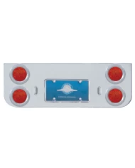 (BULK) CHROME REAR CENTER LIGHT PANEL W/ FOUR 7 RED LED 4" LIGHT W/ BEZEL - RED LENS (BULK) CHROME REAR CENTER LIGHT PANEL W/ FOUR 7 RED LED 4" LIGHT W/ BEZEL - RED LENS