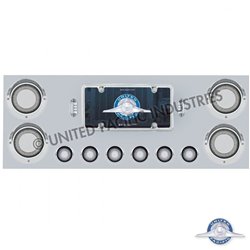 UP34499-SS Rear Center Panel With Four 23 LED 4" Lights & Six 9 LED 2" Mirage Lights & Visors - Red LED/Clear Lens