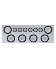 (BULK) 430 S.S. REAR CENTER LIGHT PANEL W/ SIX 21 LED 4" HALO & 9 LED 2" FLAT LIGHT W/ GROMMET - RED LED/CLEAR LENS (BULK) 430 S.S. REAR CENTER LIGHT PANEL W/ SIX 21 LED 4" HALO & 9 LED 2" FLAT LIGHT W/ GROMMET - RED LED/CLEAR LENS