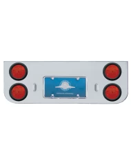 (BULK) CHROME REAR CENTER LIGHT PANEL W/ FOUR 7 RED LED 4" LIGHT W/ GROMMET - RED LENS (BULK) CHROME REAR CENTER LIGHT PANEL W/ FOUR 7 RED LED 4" LIGHT W/ GROMMET - RED LENS