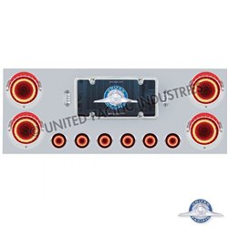 UP34499-SS Rear Center Panel With Four 23 LED 4" Lights & Six 9 LED 2" Mirage Lights & Visors - Red LED/Clear Lens