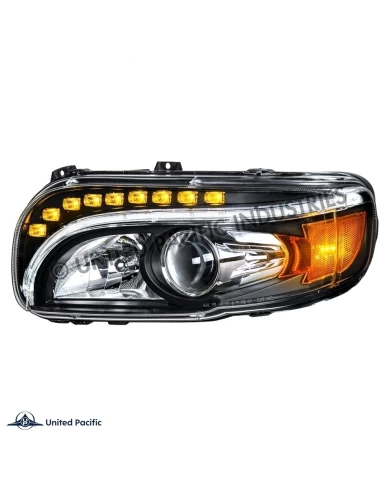 (CBOX) "BLACKOUT" PROJECTION HEADLIGHT WITH LED POSITION LIGHT & LED TURN SIGNAL FOR 2018+ PETERBILT 388/389 - DRIVER (CBOX) "BLACKOUT" PROJECTION HEADLIGHT WITH LED POSITION LIGHT & LED TURN SIGNAL FOR 2018+ PETERBILT 388/389 - DRIVER