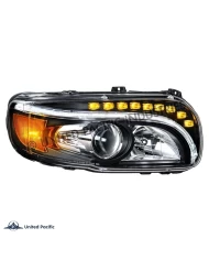 (CBOX) "BLACKOUT" PROJECTION HEADLIGHT WITH LED POSITION LIGHT & LED TURN SIGNAL FOR 2018+ PETERBILT 388/389 - PASSENGER