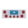 UP34500-SS Rear Center Panel With 4X 10 LED 4" Lights & 3X 13 LED 2.5" Lights & Visors -Red LED & Lens