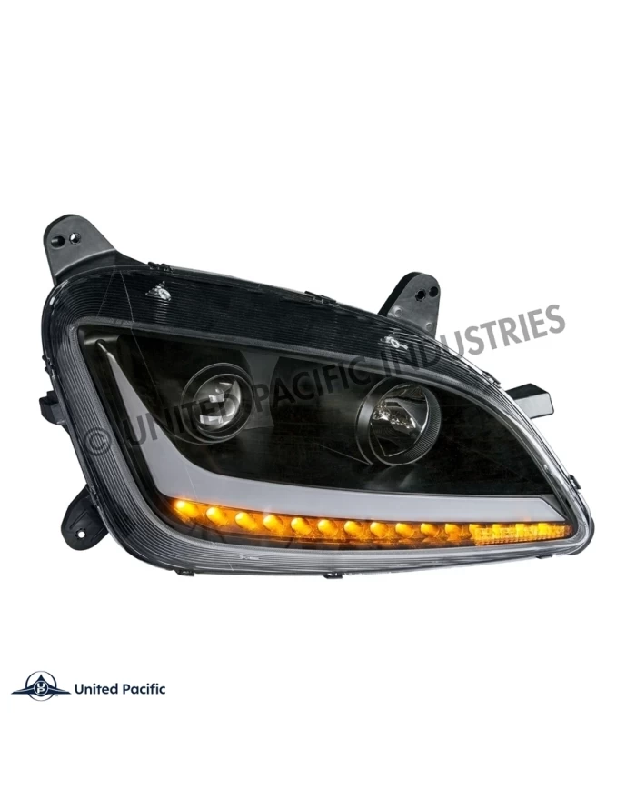 (CBOX) "BLACKOUT" PROJECTION HEADLIGHT WITH LED POSITION LIGHT & LED TURN SIGNAL FOR 2011+ PETERBILT 579/587 - PASSENGER (CBOX) "BLACKOUT" PROJECTION HEADLIGHT WITH LED POSITION LIGHT & LED TURN SIGNAL FOR 2011+ PETERBILT 579/587 - PASSENGER