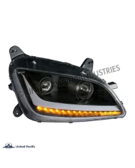 (CBOX) "BLACKOUT" PROJECTION HEADLIGHT WITH LED POSITION LIGHT & LED TURN SIGNAL FOR 2011+ PETERBILT 579/587 - PASSENGER (CBOX) "BLACKOUT" PROJECTION HEADLIGHT WITH LED POSITION LIGHT & LED TURN SIGNAL FOR 2011+ PETERBILT 579/587 - PASSENGER