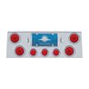 UP34501-SS Rear Center Panel With 4X 10 LED 4" Light & 3X 13 LED 2.5" Beehive Light+Visor-Red LED & Lens