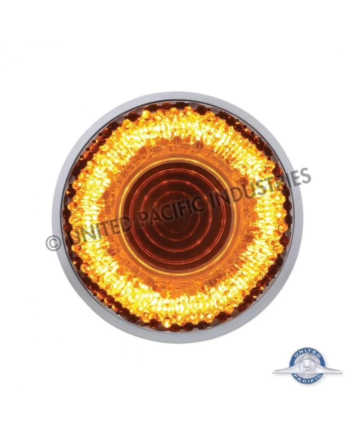 (CARD) 9 LED 2 " CLEARANCE/MARKER "MIRAGE" LIGHT - AMBER LED/CLEAR LENS