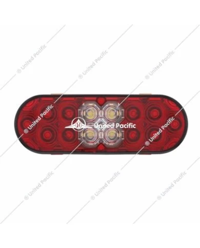 UP36609-6" Oval Combo Light w/ 14 LED Stop, Turn & Tail & 16 LED Back-Up -Red LED/Red Lens