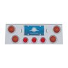 UP34505-SS Rear Center Panel +4X LED 4" Refl. Light & 3X LED 2.5" Beehive Light & Visor-Red LED & Lens