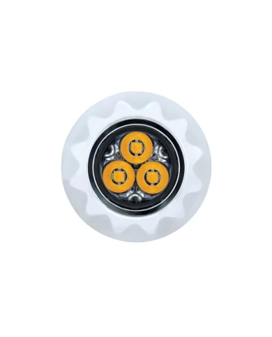 (BULK) 3 HIGH POWER LED MINI WARNING LIGHT - AMBER LED/CLEAR LENS (BULK) 3 HIGH POWER LED MINI WARNING LIGHT - AMBER LED/CLEAR LENS