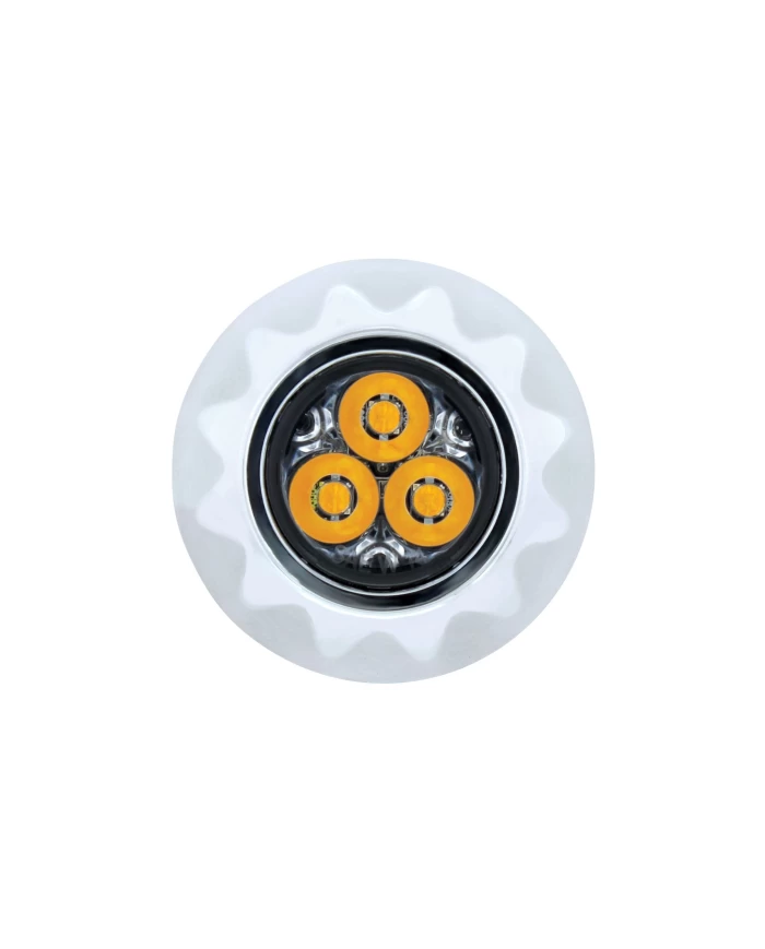 (BULK) 3 HIGH POWER LED MINI WARNING LIGHT - AMBER LED/CLEAR LENS (BULK) 3 HIGH POWER LED MINI WARNING LIGHT - AMBER LED/CLEAR LENS