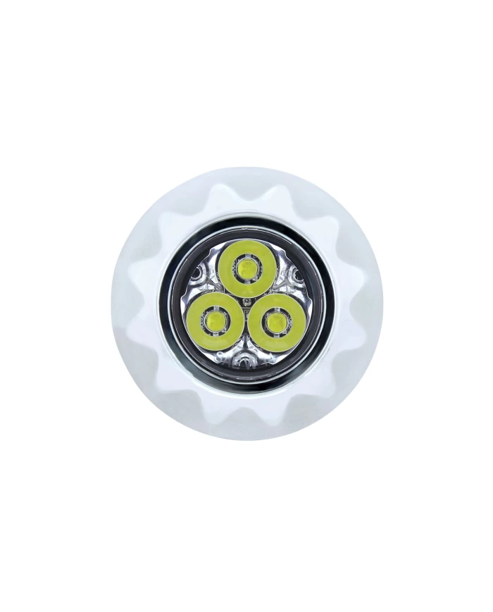 (BULK) 3 HIGH POWER LED MINI WARNING LIGHT - WHITE LED/CLEAR LENS