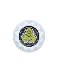 (BULK) 3 HIGH POWER LED MINI WARNING LIGHT - WHITE LED/CLEAR LENS