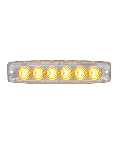 (BULK) 6 HIGH POWER LED SUPER THIN WARNING LIGHT - AMBER LED/CLEAR LANS (BULK) 6 HIGH POWER LED SUPER THIN WARNING LIGHT - AMBER LED/CLEAR LANS
