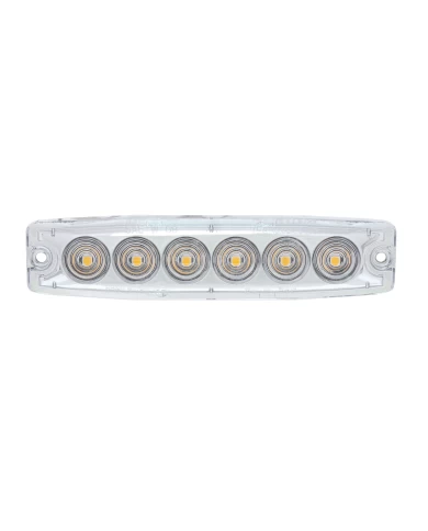 (BULK) 6 HIGH POWER LED SUPER THIN WARNING LIGHT - AMBER LED/CLEAR LANS (BULK) 6 HIGH POWER LED SUPER THIN WARNING LIGHT - AMBER LED/CLEAR LANS