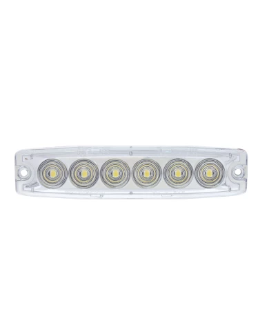 (BULK) 6 HIGH POWER LED SUPER THIN WARNING LIGHT - WHITE LED/CLEAR LANS (BULK) 6 HIGH POWER LED SUPER THIN WARNING LIGHT - WHITE LED/CLEAR LANS