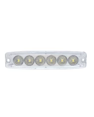 (BULK) 6 HIGH POWER LED SUPER THIN WARNING LIGHT - WHITE LED/CLEAR LANS