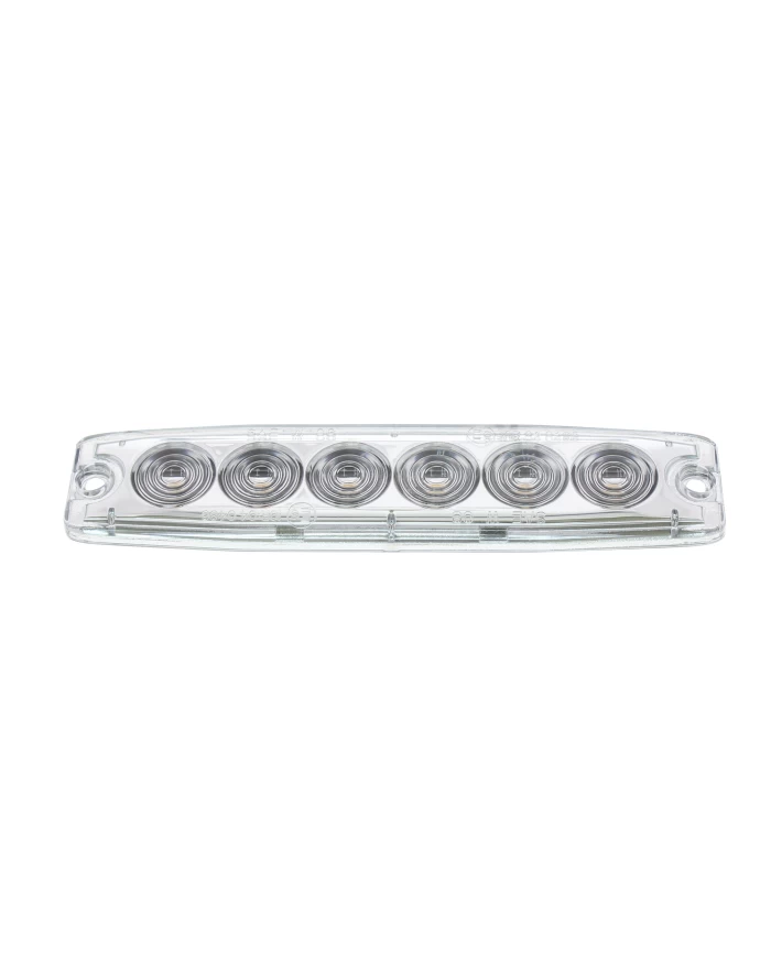 (BULK) 6 HIGH POWER LED SUPER THIN WARNING LIGHT - WHITE LED/CLEAR LANS