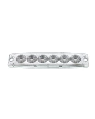 (BULK) 6 HIGH POWER LED SUPER THIN WARNING LIGHT - WHITE LED/CLEAR LANS