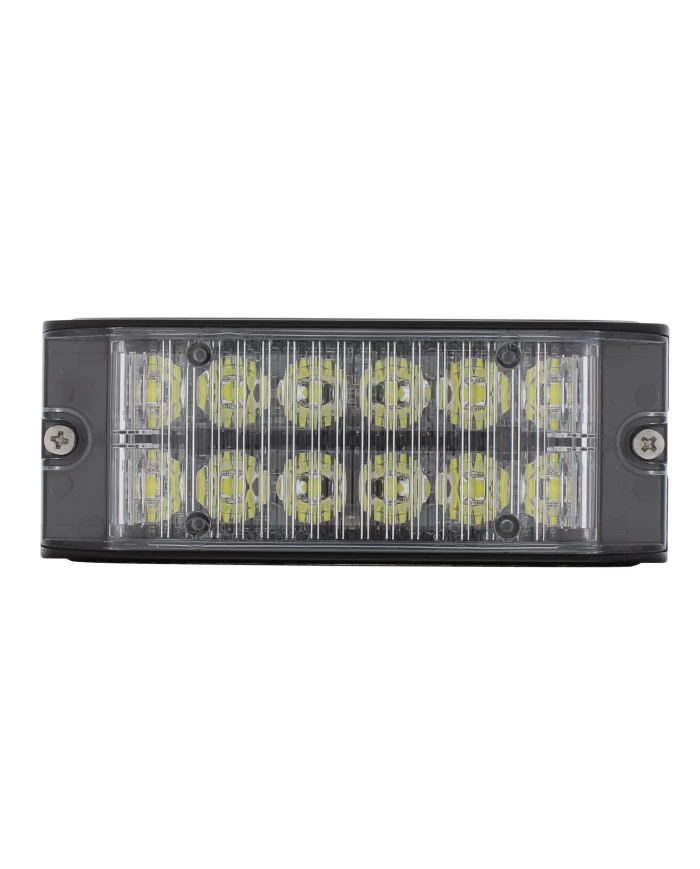 (BOX) 12 HIGH POWER LED 12V/24V WARNING LIGHTHEAD - WHITE