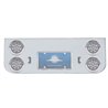 UP34523-Chrome Rear Center Panel With Four 12 LED 4" Reflector Lights & Visors - Red LED/Clear Lens