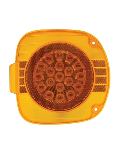 (CARD) 22 AMBER LED FREIGHTLINER FRONT TURN SIGNAL LIGHT WITH REFLECTOR - AMBER LENS (CARD) 22 AMBER LED FREIGHTLINER FRONT TURN SIGNAL LIGHT WITH REFLECTOR - AMBER LENS