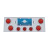 UP34562-SS Rear Center Panel With 4X 7 LED 4" Reflector Light & 3X 13 LED 2.5" Light & Visor -Red LED & Lens
