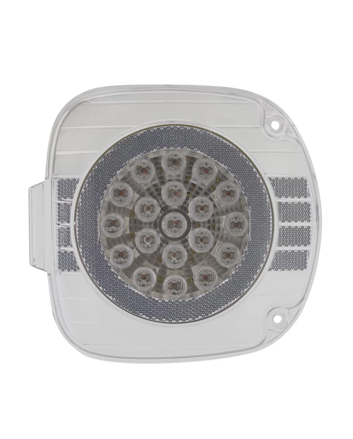 (CARD) 22 AMBER LED FREIGHTLINER FRONT TURN SIGNAL LIGHT WITH REFLECTOR - CLEAR LENS (CARD) 22 AMBER LED FREIGHTLINER FRONT TURN SIGNAL LIGHT WITH REFLECTOR - CLEAR LENS