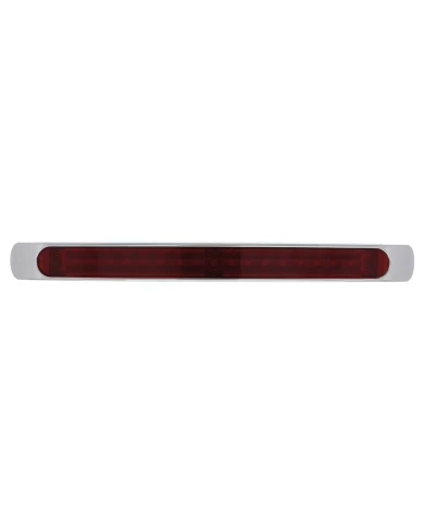 (CARD) 19 RED LED 17" S/T/T LIGHT BAR WITH CHROME BEZEL (CARD) 19 RED LED 17" S/T/T LIGHT BAR WITH CHROME BEZEL