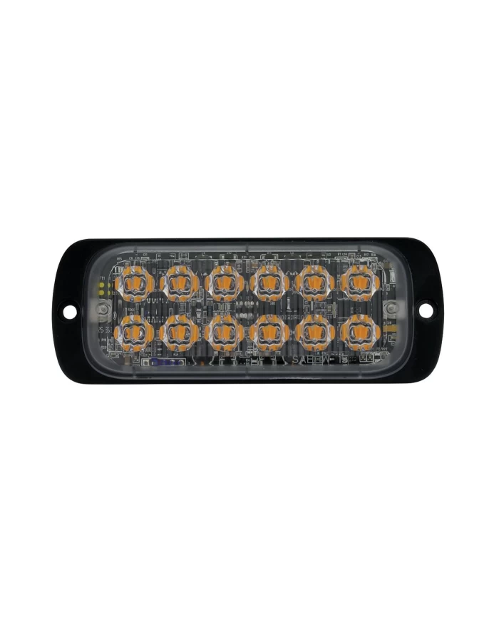 (BOX) 12 HIGH POWER LED SUPER THIN WARNING LIGHT - 12 AMBER