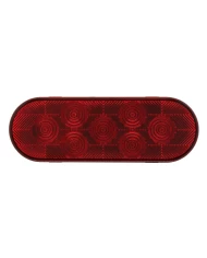 (CARD) 7 LED 6” OVAL S/T/T LIGHT - RED LED/RED LENS (CARD) 7 LED 6” OVAL S/T/T LIGHT - RED LED/RED LENS