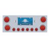 UP34566-SS Rear Center Panel With 4X 7 LED 4" Reflector Lights & 6X 9 LED 2" Lights & Visors -Red LED & Lens