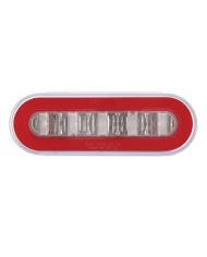 (CARD) 22 LED 6" OVAL "GLO" LIGHT - RED LED / RED LANS (CARD) 22 LED 6" OVAL "GLO" LIGHT - RED LED / RED LANS