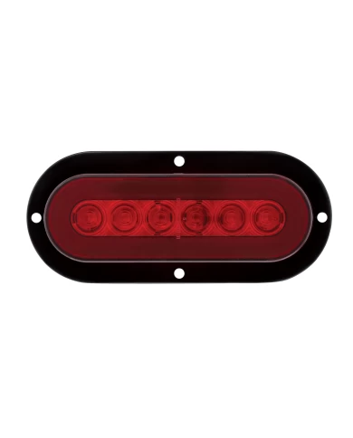 (CARD) 22 RED LED 6" OVAL S/T/T & P/T/C "GLO" LIGHT - FLANGE - RED LENS (CARD) 22 RED LED 6" OVAL S/T/T & P/T/C "GLO" LIGHT - FLANGE - RED LENS