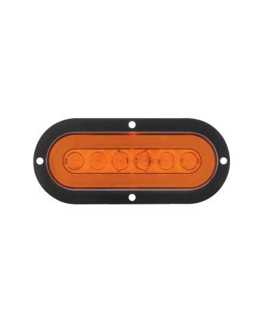 (CARD) 22 AMBER LED 6" OVAL S/T/T & P/T/C "GLO" LIGHT - FLANGE - AMBER LENS (CARD) 22 AMBER LED 6" OVAL S/T/T & P/T/C "GLO" LIGHT - FLANGE - AMBER LENS