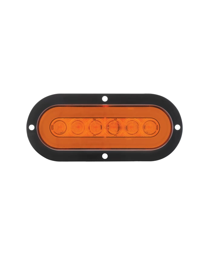 (CARD) 22 AMBER LED 6" OVAL S/T/T & P/T/C "GLO" LIGHT - FLANGE - AMBER LENS (CARD) 22 AMBER LED 6" OVAL S/T/T & P/T/C "GLO" LIGHT - FLANGE - AMBER LENS