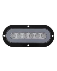 (CARD) 22 RED LED 6" OVAL S/T/T & P/T/C "GLO" LIGHT - FLANGE - CLEAR LENS (CARD) 22 RED LED 6" OVAL S/T/T & P/T/C "GLO" LIGHT - FLANGE - CLEAR LENS