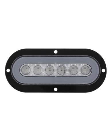 (CARD) 22 AMBER LED 6" OVAL S/T/T & P/T/C "GLO" LIGHT - FLANGE - CLEAR LENS (CARD) 22 AMBER LED 6" OVAL S/T/T & P/T/C "GLO" LIGHT - FLANGE - CLEAR LENS