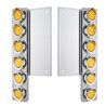 UP34577-FL SS Front Air Cleaner Bracket With 12X 9 LED 2" Reflector Lights & Visors -Amber LED & Lens