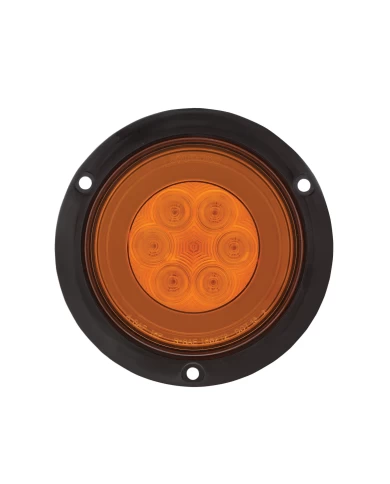 (CARD) 21 LED 4" S/T/T & P/T/C "GLO" LIGHT - FLANGED - AMBER LED / AMBER LENS (CARD) 21 LED 4" S/T/T & P/T/C "GLO" LIGHT - FLANGED - AMBER LED / AMBER LENS